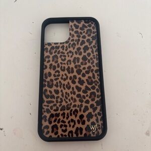 Wildflowers Leopard Pattern Phone Case with Black Edge